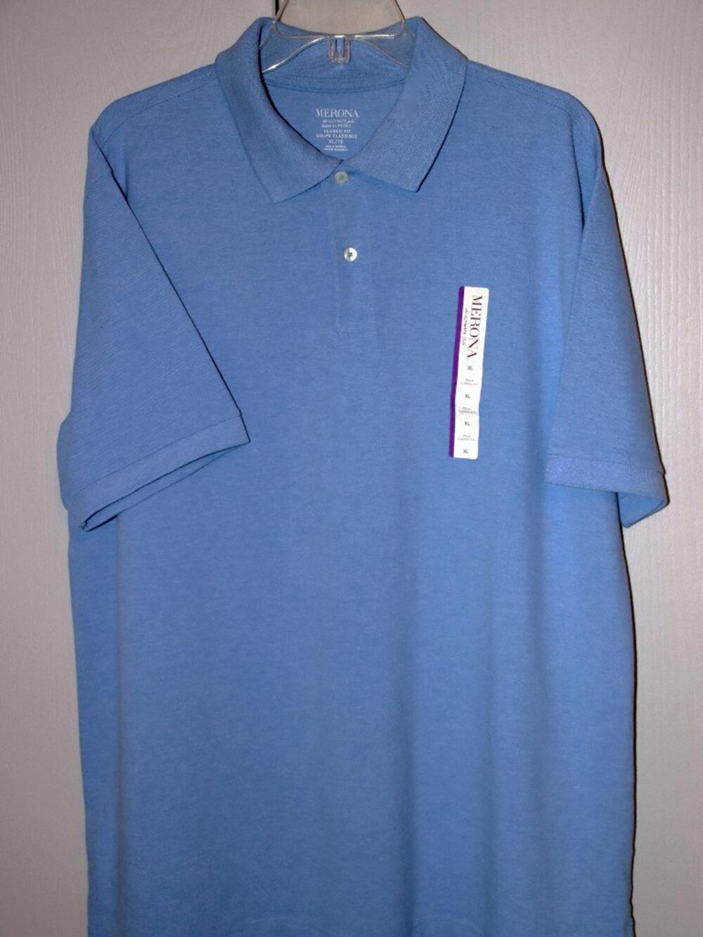 Merona Men's Blue Polo Shirt, XL, 60% Cotton/40% Polyester, New With Tags, 100%